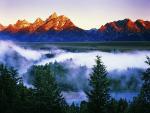 Grand Teton National Park at Dawn, Snake River Overlook, Wyoming