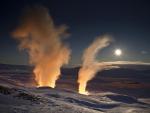 Rising Steam Nesjavellir Geothermal Power Plant Iceland