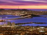View of Downtown San Francisco at Dusk From the Berkeley Hills California