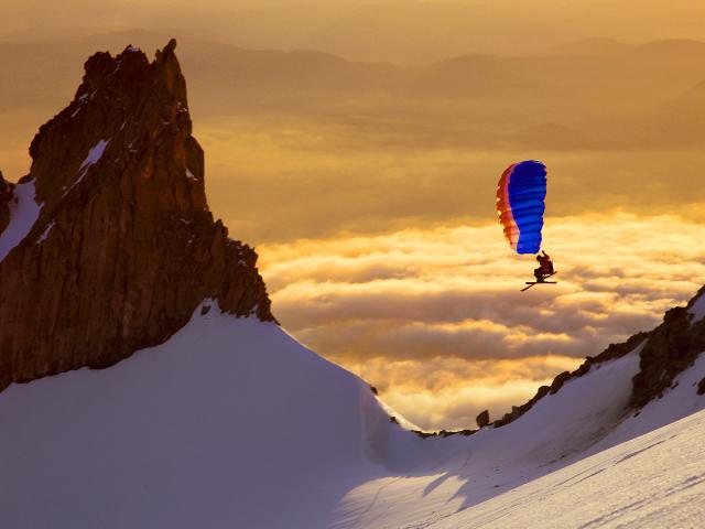 Speedflying With a Nano Glider Mount Hood Oregon