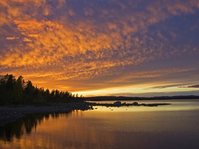 Lake Kvarnsjon at Sunset, Ljusdal, Sweden