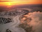 Glaciers Near Mount McKinley at Sunrise, Denali National Park, Alaska