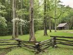 Carter Shields Cabin in Spring, Great Smoky Mountains National Park, Tennessee