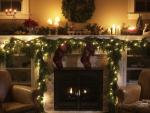 Christmas Decorated Fireplace